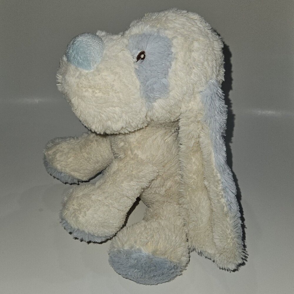 People Pals White Blue Puppy Dog Plush 9" Lovey Stuffed Animal Sewn Eyes Safeway